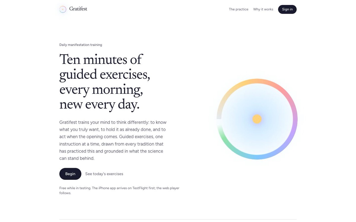 Gratifest homepage
