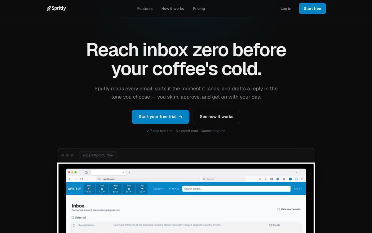 Spritly homepage