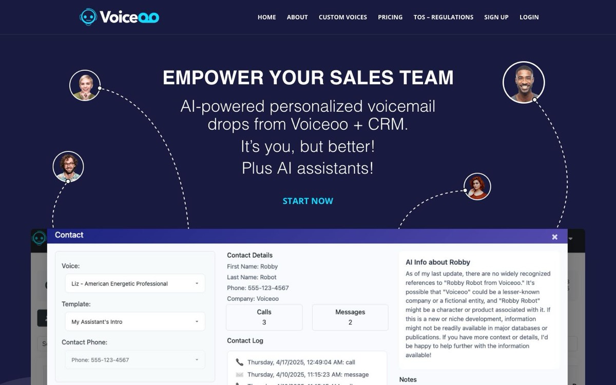 Voiceoo homepage