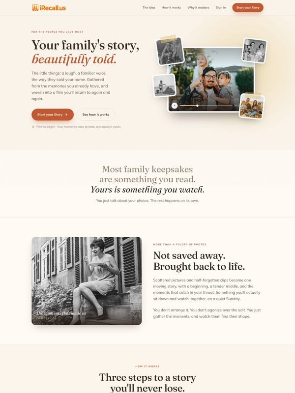 iRecall, website