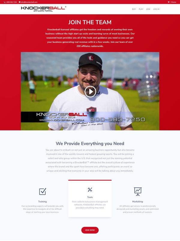 KnockerBall, affiliate portal