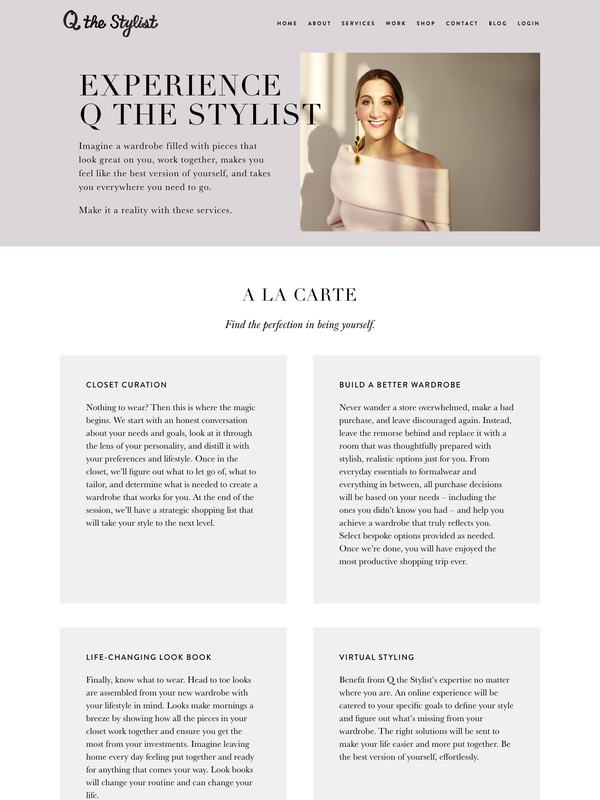 Q the Stylist, website