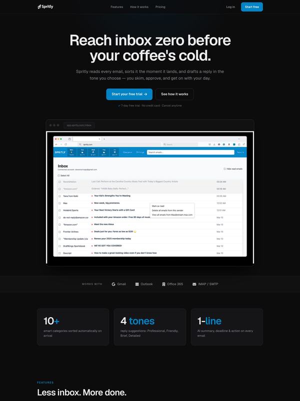 Spritly, website