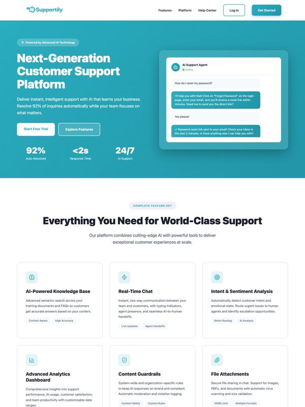Supportily, website
